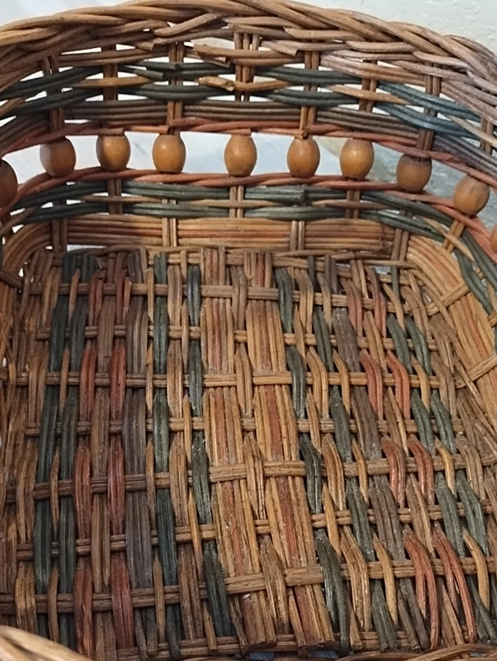 Woven Rattan Basket with Double Handles - Brown Candle Holder